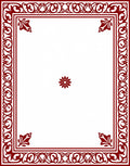 Deep Crimson Ornate Border Floral Rug
