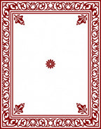 Deep Crimson Ornate Border Floral Rug