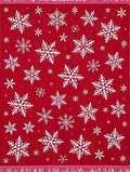 Red White Snowflake Scatter Rug