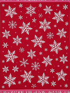 Red White Snowflake Scatter Rug