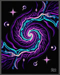 Vibrant Purple Cosmic Swirl Rug