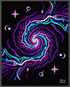 Vibrant Purple Cosmic Swirl Rug
