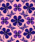 Purple Flowers and Butterflies Garden Rug