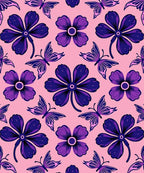 Purple Flowers and Butterflies Garden Rug
