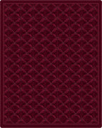 Deep Burgundy Embossed Diamond Quilt Rug