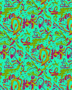 Aqua Scribble Abstract Jumble Art Rug
