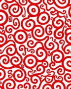 Crimson Coiled Curls Over White Rug