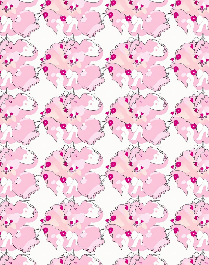 Pastel Pink Abstract Floral Cloud Rug