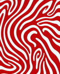 Crimson White Abstract Swirl Rug