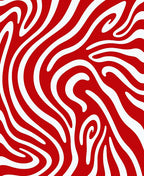 Crimson White Abstract Swirl Rug