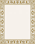 Elegant Gold Leaf Vine Border Rug