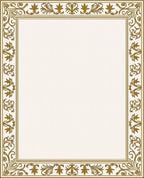 Elegant Gold Leaf Vine Border Rug