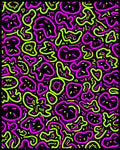 Vibrant Pink Neon Organic Shapes Rug