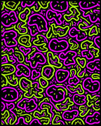 Vibrant Pink Neon Organic Shapes Rug