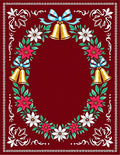Golden Bells Festive Floral Garland Rug