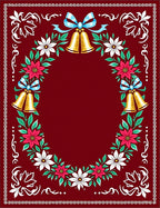 Golden Bells Festive Floral Garland Rug