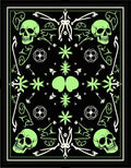 Glow In Dark Skull Floral Border Rug