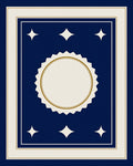 Navy Cream Diamond Star Medallion Rug