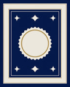 Navy Cream Diamond Star Medallion Rug