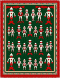 Red White Green Soldier Garland Rug