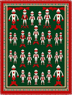 Red White Green Soldier Garland Rug
