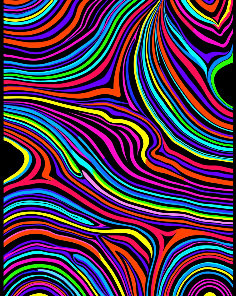 Vibrant Neon Swirl Stripe Rug