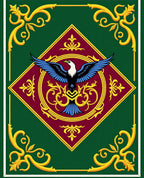 Emerald Green Golden Eagle Medallion Rug