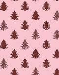 Earthy Pine Trees Repeat Pink Rug