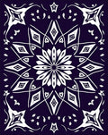 Deep Indigo White Geometric Starburst Rug