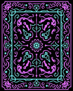 Vibrant Pink Turquoise Floral Medallion Rug