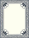 Classic Navy Bordered Botanical Frame Rug