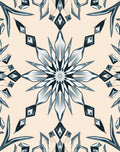 Cool Blue Geometric Crystal Starburst Rug