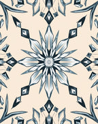 Cool Blue Geometric Crystal Starburst Rug