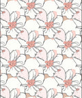 Soft Pink Blossom Outline Art Rug