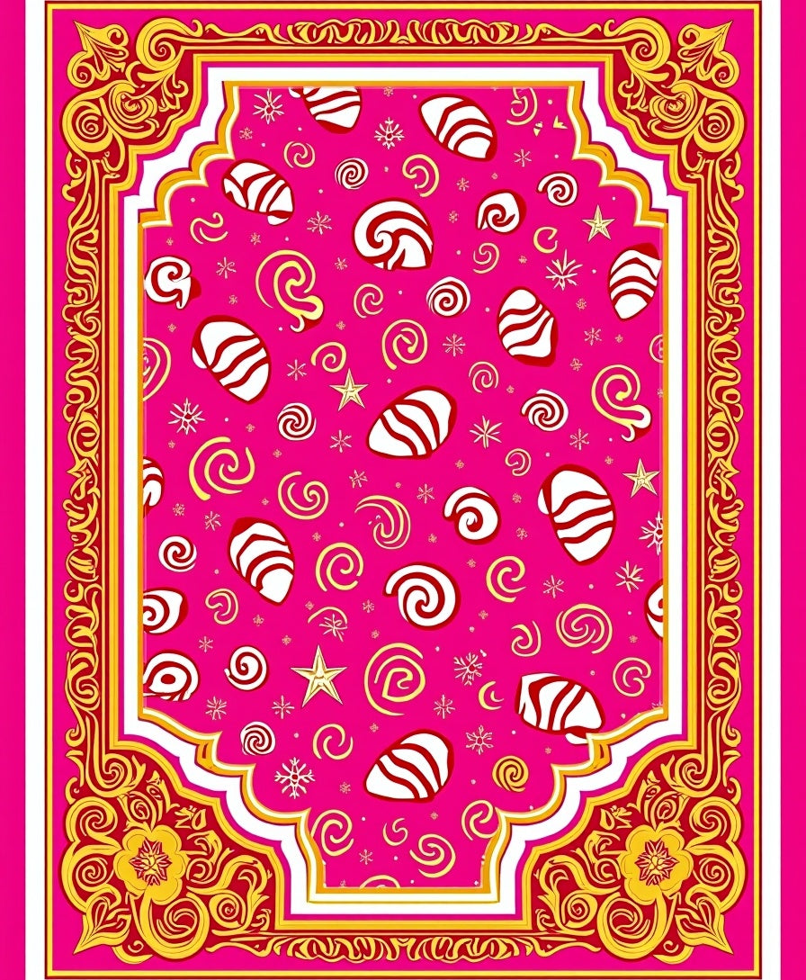 Hot Pink Candy Swirl Star Rug
