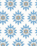 Aqua Gray Floral Medallion Rug