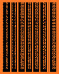 Orange Black Number Column Graphic Rug
