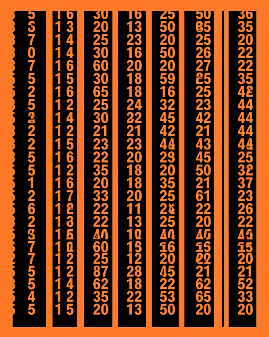 Orange Black Number Column Graphic Rug