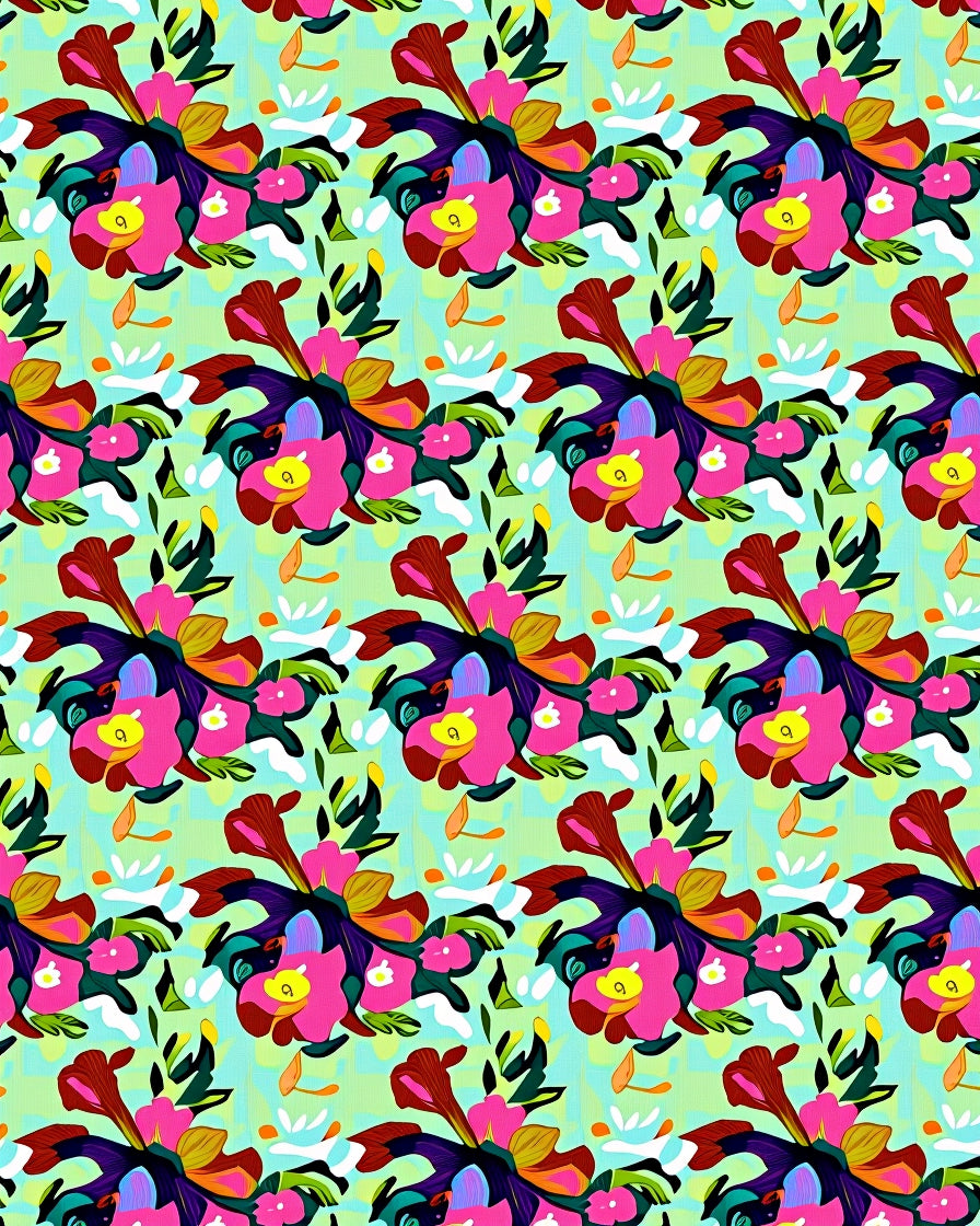 Bold Tropical Pink Floral Burst Rug