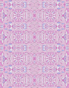 Whimsical Pink Floral Symmetry Rug