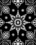 Bold Black White Star Flower Mandala Rug