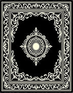 Black and Cream Medallion Frame Rug