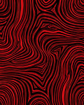 Crimson and Black Wavy Stripe Abstract Rug
