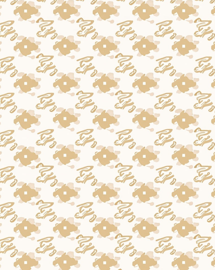 Golden Tan Abstract Brush Strokes Rug