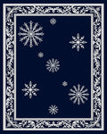 Dark Blue Winter Snowflake Garden Rug