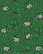 Grey Elephants and Holly Berries Rug