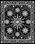 Monochromatic Snowflake Ornamental Border Rug
