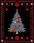 Winter Wonderland Tree Red Borders Rug
