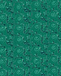 Deep Teal Botanical Swirls Rug