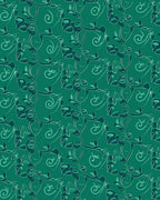 Deep Teal Botanical Swirls Rug
